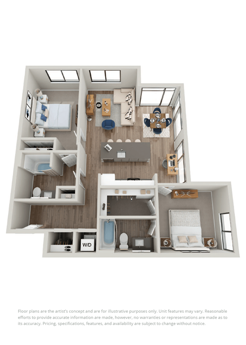 a 1 bedroom floor plan  sierra  2100 sq ft